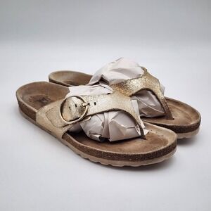 Mephisto Helen Sandals Women's Size 38 US Size 8 Metallic Gold Buckle‎